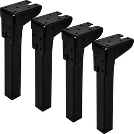 6 Inch / 14cm Folding Legs Table Legs, TCHOSUZ Set of 4 Metal Foldable Furniture Legs with Rubber Floor Protectors & Screws for DIY Table Cabinet Sofa Couch Cabinet Chair Nightstand Black