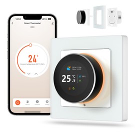 MIUCDA Smart Thermostat Water Underfloor Heating WiFi Rotary Knob Room Thermostat Digital Heating Thermostat Compatible with Alexa, Google Home