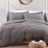 LANE LINEN Single Duvet Cover Set Grey - Pre Washed