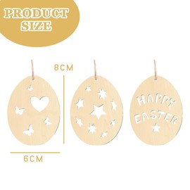 VONJUMA Pack of 25 Easter Crafts Easter Wooden Ornaments for Hanging Unfinished Wooden Slices Eggs Easter Crafts for Children DIY Easter Decorations Party Accessories Decoration with 6 Colouring