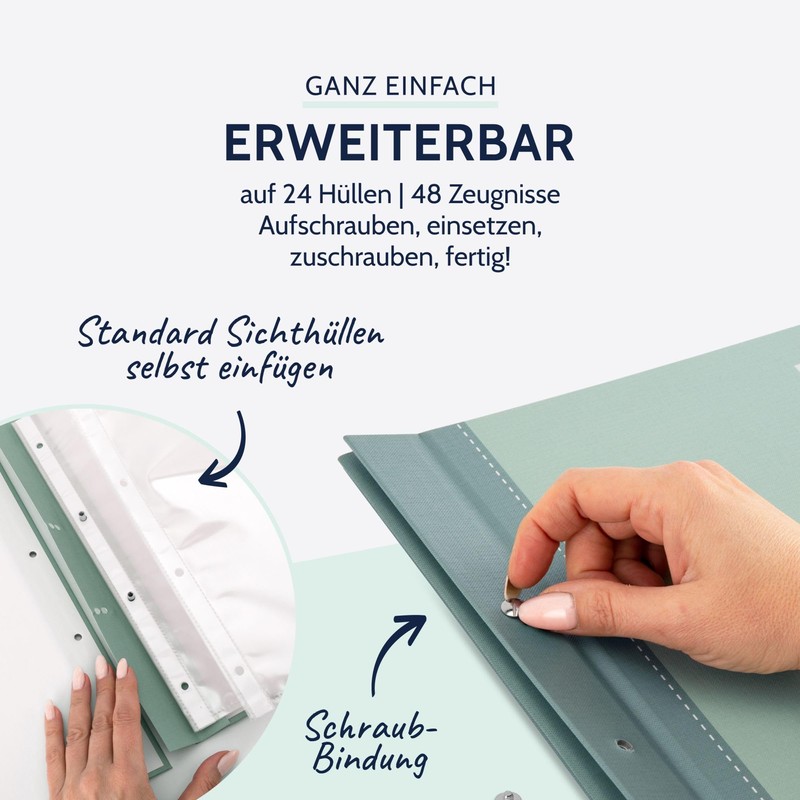 goldbuch 36115 2 Coloured Certificate Folder, Green, DIN A4 Document