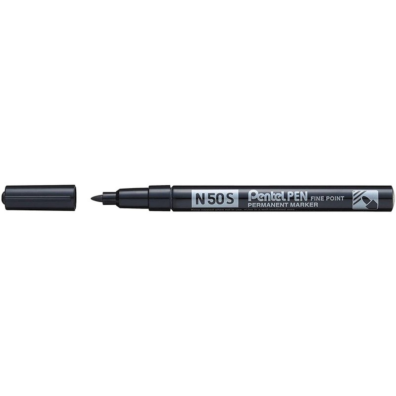 PENTEL Pack of 5 Permanent Markers N50S Aluminium Body with