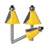 Eyech 3pc Chamfer Router Bits Set, 1/4 Inch Shank Chamfer