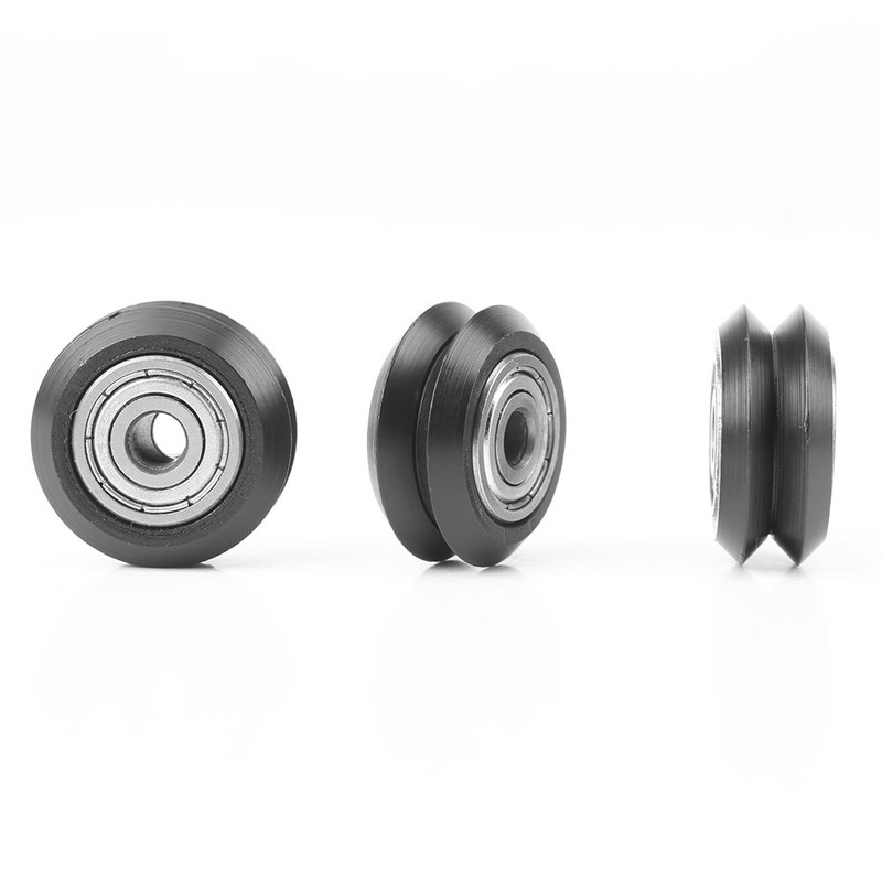 Oumefar Pack of 10 Deep Groove Pulley Pulley Metal V-Rail