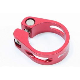 MicrOHERO Lightweight 0.7 oz (20 g) Aluminum Alloy Shaved Stainless Steel Bolt Seat Clamp KL68 Φ31.8mm (Red)