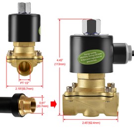 Heschen Brass Electric Solenoid Valve 2W-160-15KJ PT 1/2 AC 220V Direct Action Water air Gas Normally Open