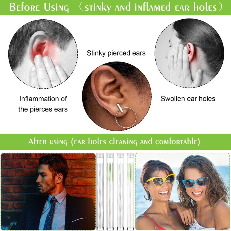 Maitys 360 Pieces Ear Hole Floss Piercing Cleaner Floss Disposable