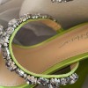 Betsey Johnson Perry Citron Neon Green Rhinestone Strappy Heels Size