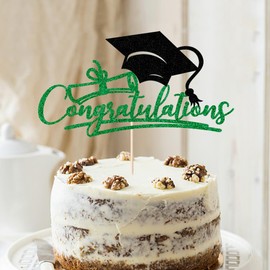 Sodasos Felicitaciones 2024 - Decoración para tartas de graduación 2024 (verde y negro)