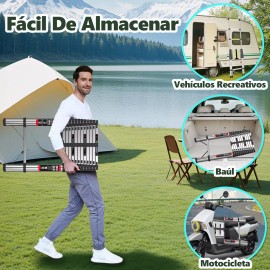 Bowoshen 5m Escalera Telescópica De Acero Inoxidable Soporta 180 Kg