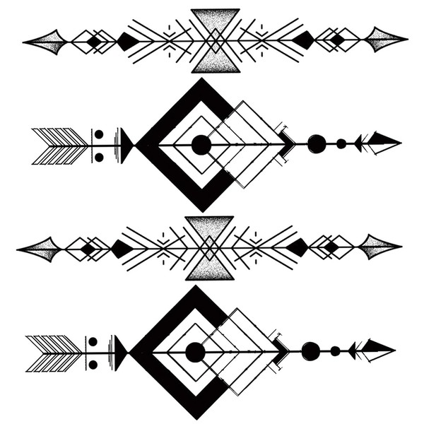 Oottati Small Cute Temporary Tattoo Sticker Set of 2 -