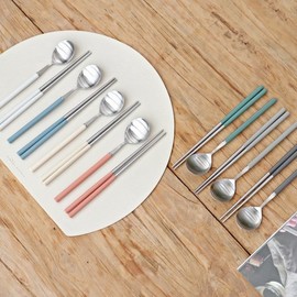7-Person Set Celebrity Cutlery Kamome Kitchen Color Mood Spoons Chopsticks Cutlery Set 7P / 7인세트 연예인수저 카모메키친 컬러무드 숟가락 젓가락 수저세트 7P
