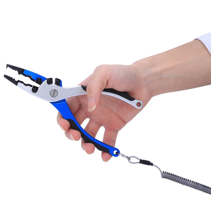 Aluminum Die Casting Fishing Cutting Pliers Non-slip Fishing Clamp Rubber