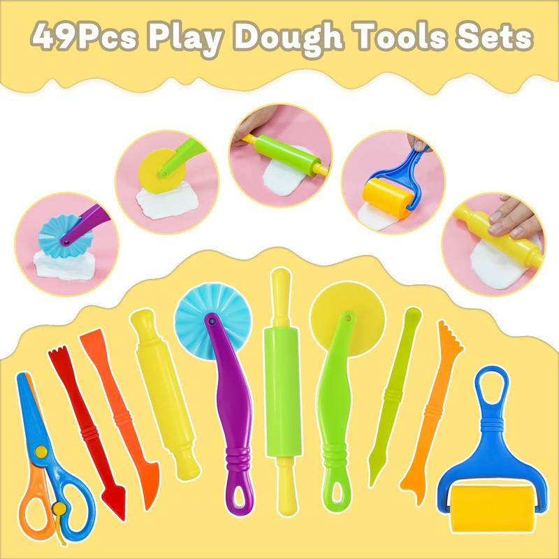 LCY WEDSHI Playdough Tool Set, 49 Pcs Play Dough Tools