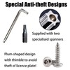 Anti Theft Number Plate Screws Kit – M4 Stainless Steel