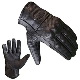 PROANTI Motorcycle Gloves Leather Summer Motorcycle Gloves Touchscreen Function (L)