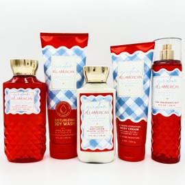 Gingham All American 5-Piece Bath & Body Bundle | Shower Gel, Mousturizing Body Wash, Daily Nourishing Body Lotion, Ultimate Hydration Body Cream and Fine Fragrance Mist