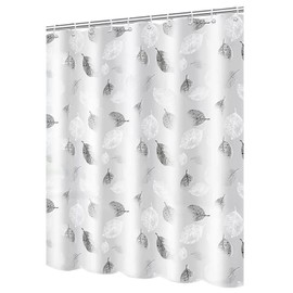 FuninCrea Shower Curtain 180 x 180 cm with 12 Shower Curtain Rings, Shower Curtain Anti-Mould Shower Curtain Fabric Bath Curtain Dries Quick Bathroom Curtain Shower Curtain Waterproof (180 x 180 cm,
