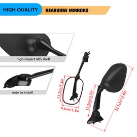 HAONEL Motorcycle Side Rearview Mirror Compatible with Yamaha YZF R1 2009 2010 2011 2012 2013 2014