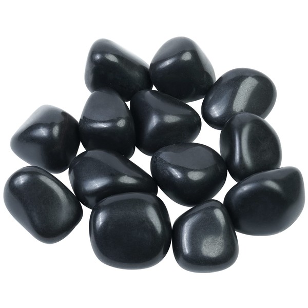 Crocon Black Agate Tumbled Stones and Crystals Bulk 13 Pieces Set for Chakra Reiki Healing Balancing Crystals Polished Stones Gemstones and Crystals Tumble for Gift Home Decor