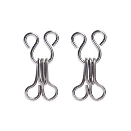 Hook and Eye Closures Sewing Hooks and Eyes Nickel Hook and Eye Fasteners Metal Bra Hook and Eye Pack of 24