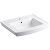 KOHLER K-2358-1-0 Archer Pedestal Bathroom Sink Basin with Single-Hole Faucet