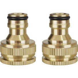 2Pcs Brass Hose Fitting Set,Home 1/2" End Quick Connectors,3/4" Female Thread Tap Connector,Solid Brass Garden Faucet Connectors for Repairing and Connecting Garden Hose Pipes