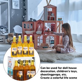 Paquete de 8 Botellas de Cerveza en Miniatura, 1:12 Botellas de Cerveza de Casa de Muñecas, Kit de Casa de Muñecas en Miniatura DIY, Accesorios de Decoración de Muebles de Casa de Muñecas