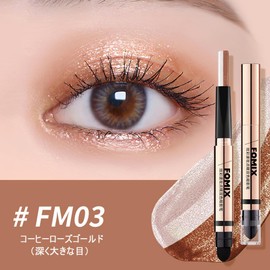 FOMIX Double Color Shimmer Eye Shadow Stick Gradient Eye Makeup 3.8g - FM03# Coffee Rose Gold