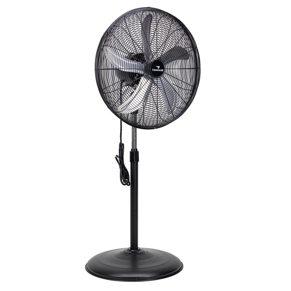 Tornado 20 Inch High Velocity Metal Oscillating Pedestal Fan Commercial, Industrial Use 3 Speed 5000 CFM 1/6 HP 6.6 FT Cord UL Safety Listed