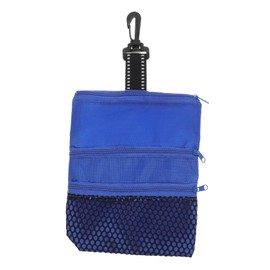 Parliky Portable Golf Tee Storage Bag Zipper Closure Sturdy Blue Pouch for Golf Balls Convenient Accessory for Travel and On-The-Go
