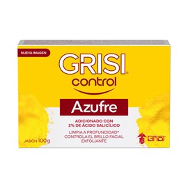 Grisi Farma - Grisi Jabn Control Azufre, Adicionado con 2 de cido saliclico, limpia a profundidad, controla el brillo facial, exfoliante, 100g        