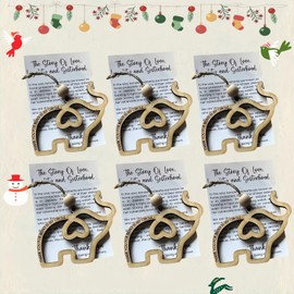 Friendship Sisterhood Elephant Ornament with Story Card, Elephant Ornament for Women Tribe, Friendship Gifts for Best Friends and Sisters (6PACKS)