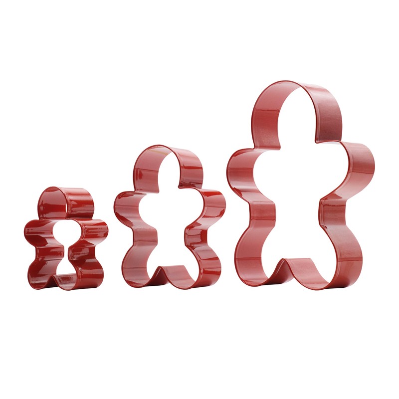 PME CH24CCC108 Christmas Cookie Cutters, Gingerbread Man (Set of 3),