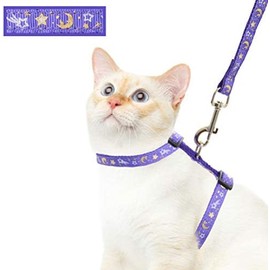 Juego de arnés y correa para gatos para caminar al aire última intervensión, a prueba de escapes, correa de seguridad suave ajustable con diseño de