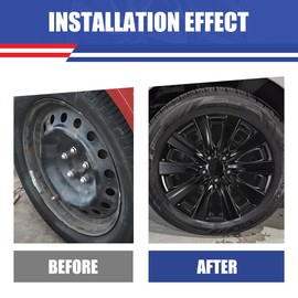 Winjet 16 Inch Hubcaps for Toyota Corolla & Matrix (2009-2025 & 2009-2014), Black Lacquer, ABS & PC Material, Set of 4