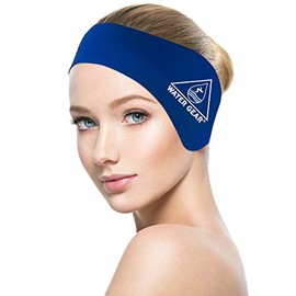Water Gear Ear Wrap - Great for Swimmers with Sensitive Ears - Prevents Ear Infections - Comfortable and Secure Fit - Adult Blue