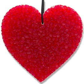 Strawberry Leather, Lone Star Candles & More's Premium Strongly Scented Freshies, Genuine Leather Aroma & Sweet Juicy Strawberries, Car Air Freshener, USA Made in TX, Valentine's Day Red Heart 1-Pack