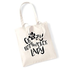 Crazy rottweiler lady tote bag
