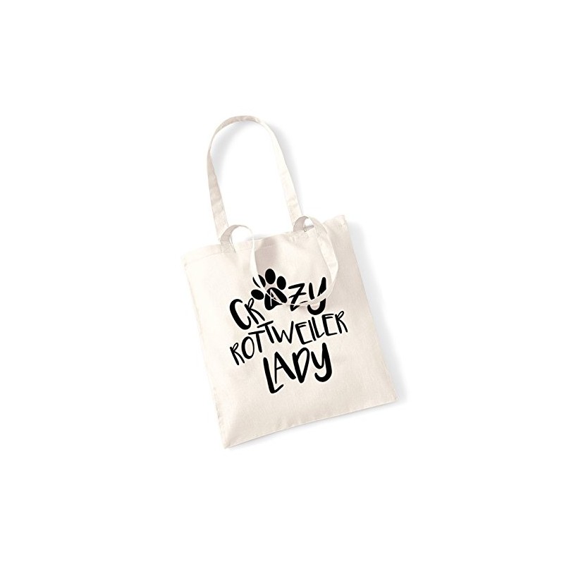 Crazy rottweiler lady tote bag