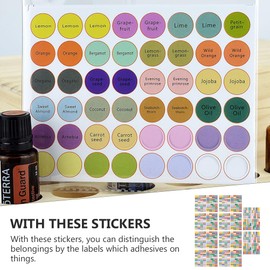 minkissy 10 Sheets of Essential Oils Labels Bottle Cap Sticker Lid Stickers for Rollerballs Bottles and Organisation Labels Stickers Cap Stickers for Essential Oil