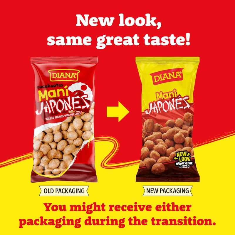 Diana Maní Japonés Japanese-Style Seasoned Roasted Peanuts, 4.3 Oz (Pack