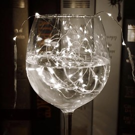 Paquete de 12 luces de hadas que funcionan con pilas, 2.1 m, 20 LED, cable plateado impermeable, luces de luciérnaga para decoración DIY, centros de mesa de boda, manualidades, frascos de