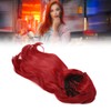 Red Long Straight Wigs with Bang Synthetic Heat Resistant Breathable