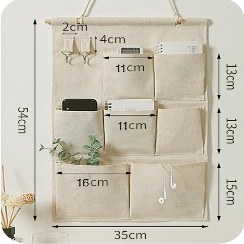 Tazive Wall Pocket Wall-mounted Storage Door Hanger Pocket 3 Tiers