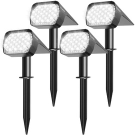 Quntis 4Pcs Focos Solares para Exterior, Quntis 2 en 1 Lmparas Solar Jardin, Impermeable Luz Solar Pared, 3 Modos Luces Solares Exterior de Energa... 