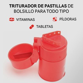 Cortador de Pastillas con Compartimento de Almacenamiento Triturador de Vitaminas, Pildoras y Medicamentos.