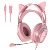 Wantek Cute Cat-Ear Gaming Headset - 50mm Drivers, Noise-Cancelling Mic,
