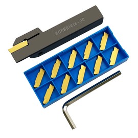 ASZLBYM Soporte para herramientas de ranura de torno MGEHR1616-3 con 11 piezas MGMN300-M inserciones de carburo indexables