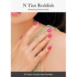 ohora Semi Cured Gel Nail Strips (N Tint Reddish) - Pink, Tint, Works with Any UV/LED Lamps, Salon-Quality, Long Lasting, Easy to Apply & Remove - Includes 2 Prep Pads, Nail File & Wooden Stick